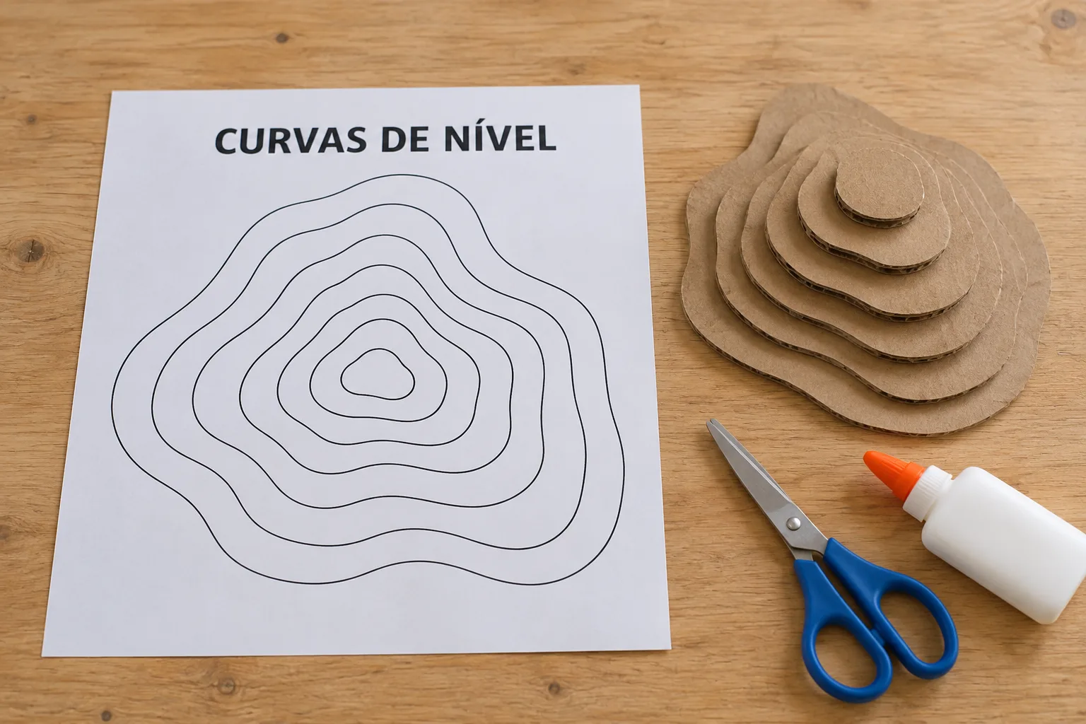 Molde de curvas de nível para imprimir