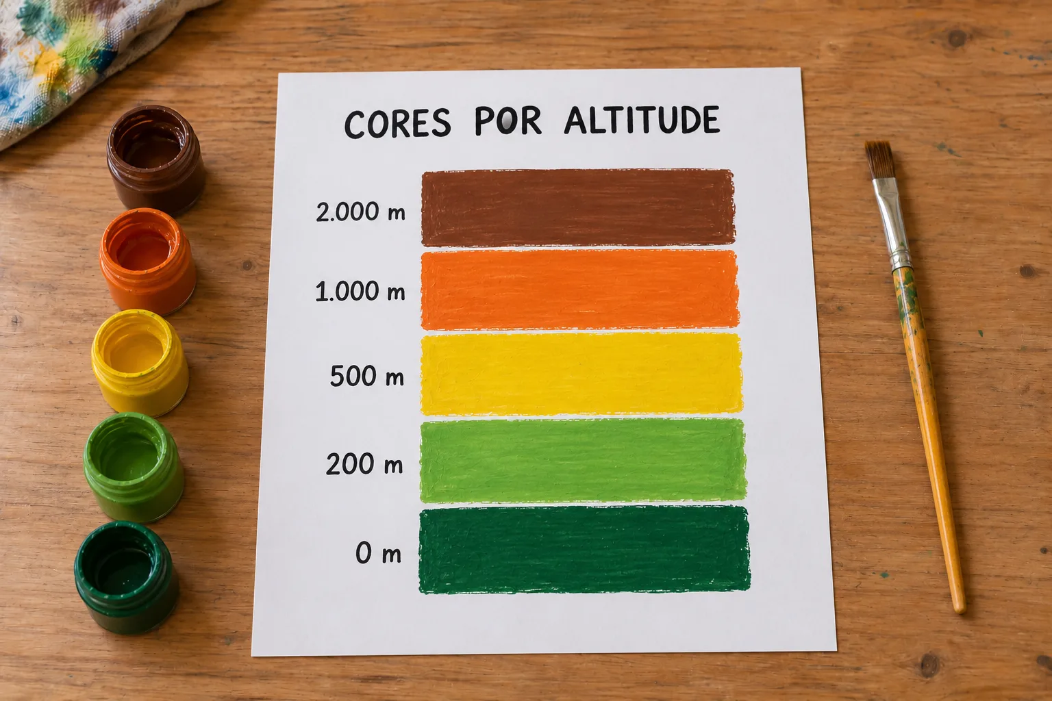 Tabela de cores por altitude